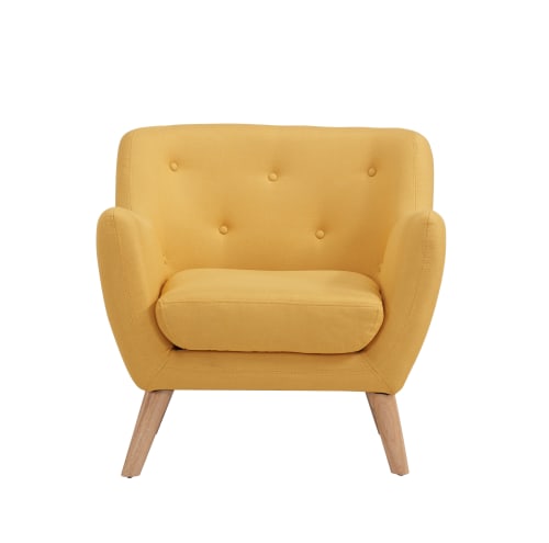 Canapés et fauteuils Fauteuils | Fauteuil en tissu 1 place  jaune - UM46223
