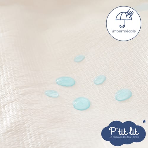 Protège matelas éponge viscose/polyester blanc bébé 70x140 cm (P'Tit Lit) - Couverture