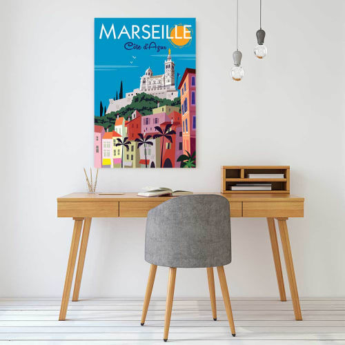 Déco Toiles et tableaux | Tableau dessin vintage marseille - AB47121