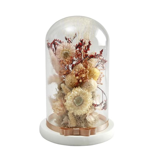 Déco Fleurs séchées | Cloche de fleurs séchées Cabinet des Merveilles - CP15444