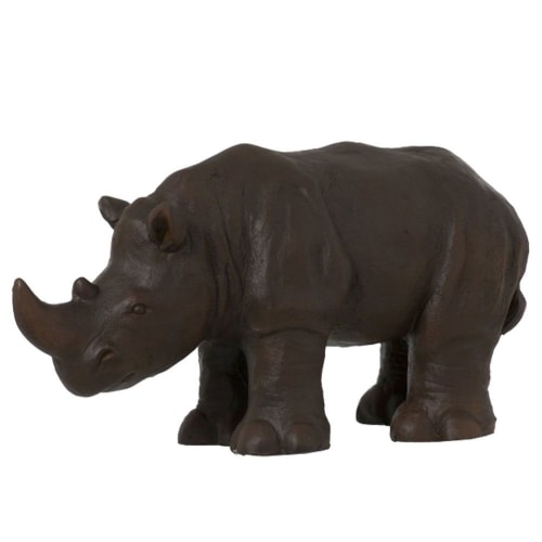Déco Bustes et statues | Grande Statue en résine Rhinocéros Marron - KS29210