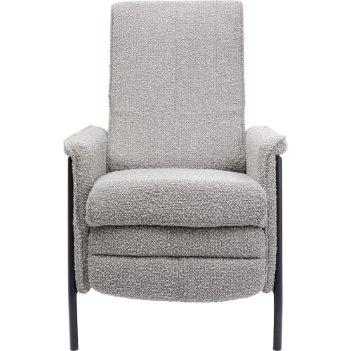Canapés et fauteuils Fauteuils | Fauteuil inclinable gris et acier noir - FD95368