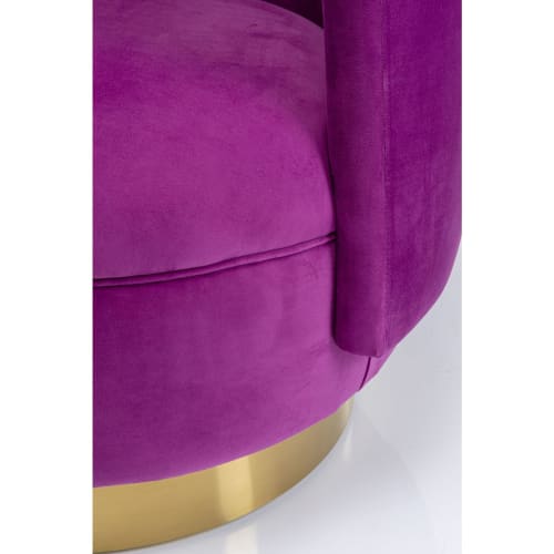 Canapés et fauteuils Fauteuils | Fauteuil en velours violet et acier doré - JA06454