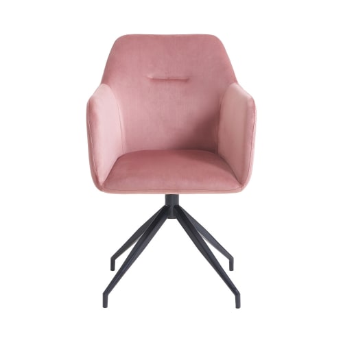 Chaise de bureau en velours rose | Maisons du Monde