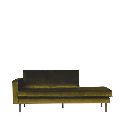 Canapés et fauteuils Méridiennes | Méridienne gauche en velours vert olive - RU69496