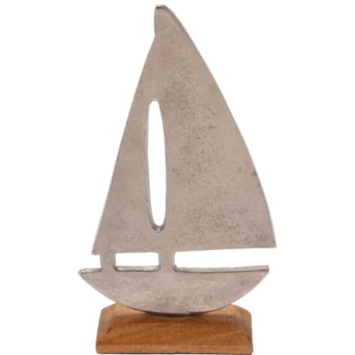 Déco Statuettes et figurines | Statuette bateau en bois et aluminium - YR13562
