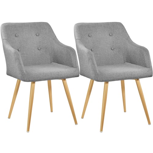 Meubles Chaises | 2 Chaises style scandinave TANJA gris - GN13859
