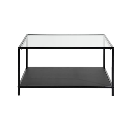 Meubles Tables basses | Table basse de salon en verre et panneau de bois - EZ11317
