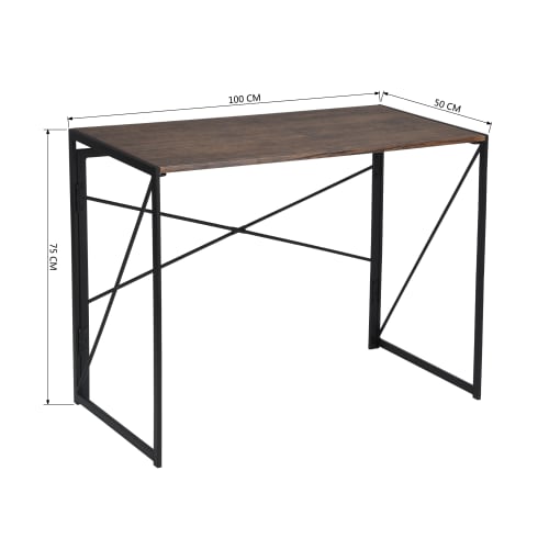 Muebles Escritorios | Escritorio minimalista plegable en estilo industrial nera y madera - MP67308