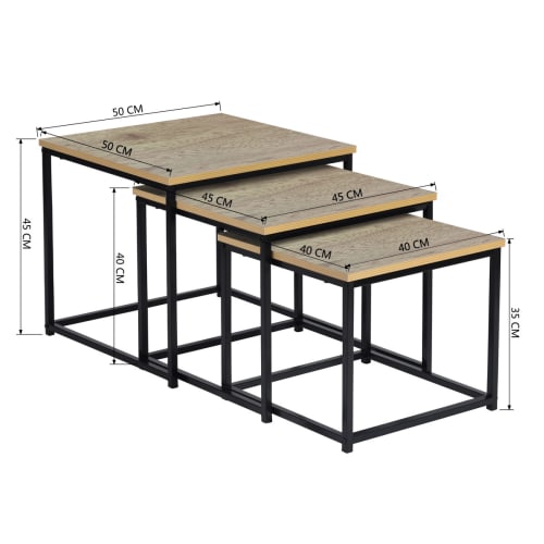 Meubles Tables basses | Lot de trois tables basses gigognes modernes et design - WI09796