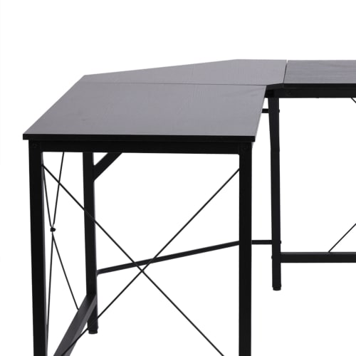 Muebles Escritorios | Mesa de ordenador MDF y metal negro 150x150x76 cm - VE92140
