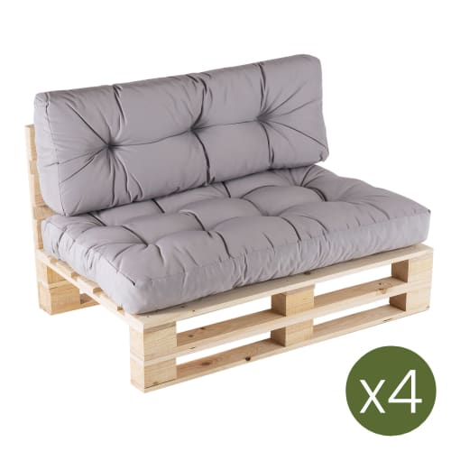Pack de 4 sofás para palets asiento y respaldo color piedra | Maisons du  Monde