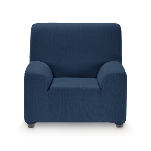 Funda de sillón elástica azul 70 - 110 cm