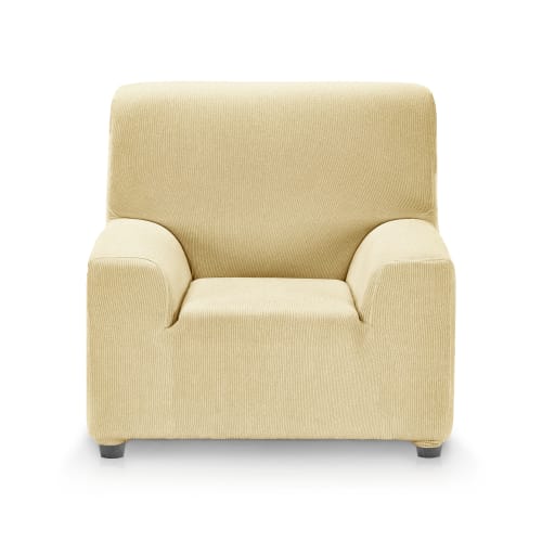 Funda de sillón elástica beige 70 - 110 cm
