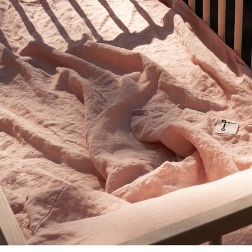 Juego de sábanas lino rosa para cuna cm (3pz) MAFALDA | Maisons du Monde