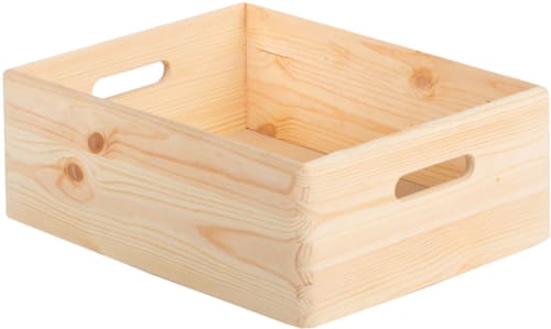 Déco Boîtes | Caisse en bois de rangement 40 x 30 x 14 cm - EV74305