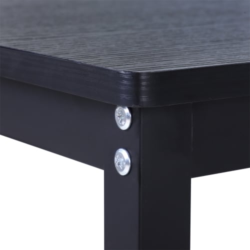 Muebles Escritorios | Mesa de ordenador aglomerado de madera y metal negro 168x120x75 cm - QO30705