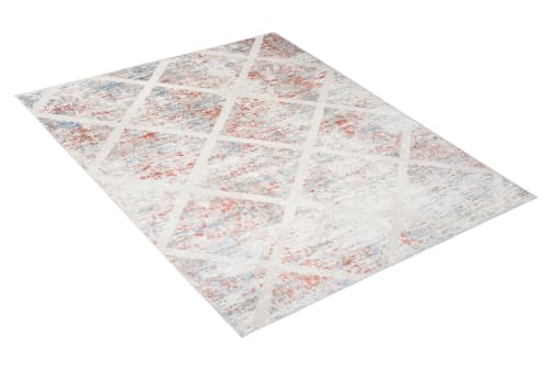 Tappeto da soggiorno blu grigio rosa vintage 180 x 260 cm LAZUR