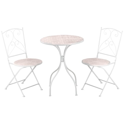 Jardin Salons de jardin | Ensemble de jardin bistro 3 pièces 2 chaises pliantes et table ronde - OD13060