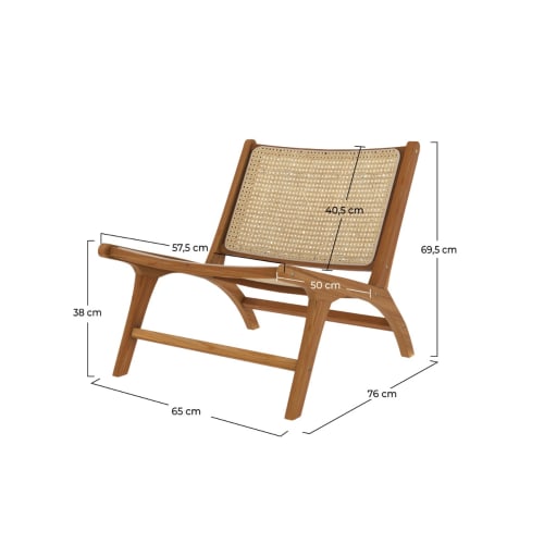 Canapés et fauteuils Fauteuils | Fauteuil en teck et rotin naturel - BJ10218