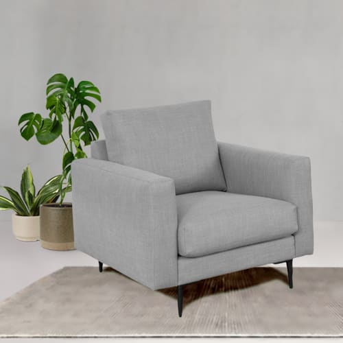 Canapés et fauteuils Fauteuils | Fauteuil 1 place tissu gris clair - SK76170