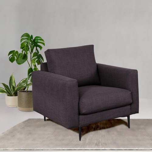 Canapés et fauteuils Fauteuils | Fauteuil 1 place tissu gris foncé - CI91694