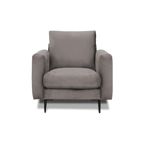 Canapés et fauteuils Fauteuils | Fauteuil 1 place velours gris clair - EU91755