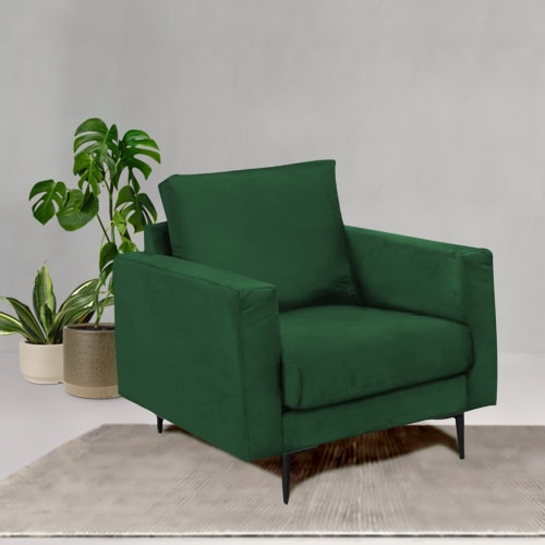 Canapés et fauteuils Fauteuils | Fauteuil 1 place velours vert - BC22475
