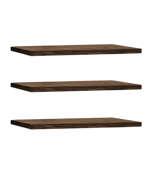 Pack 3 estanterías de madera maciza flotante roble oscuro 120cm