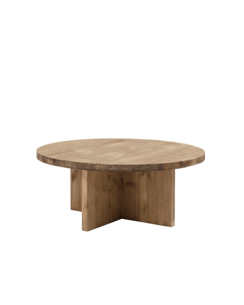 Table basse en bois couleur marron vieillie 60cm | Maisons du Monde