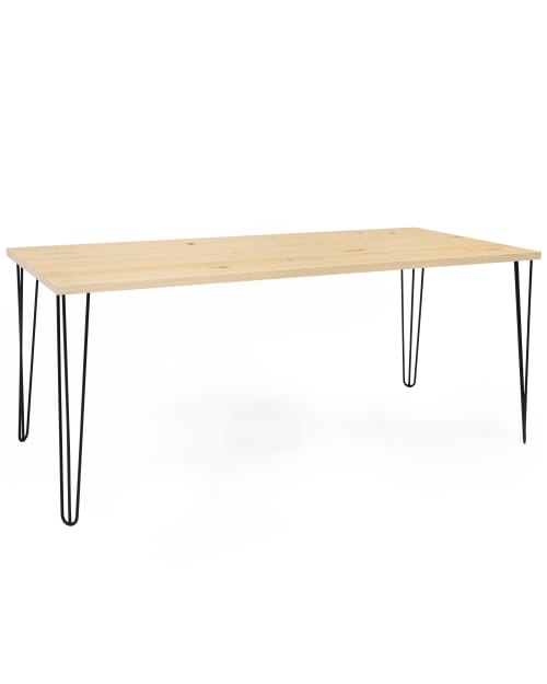 Meubles Tables à manger | Table à manger en bois et fer naturelle et noire 200 cm - DY95990