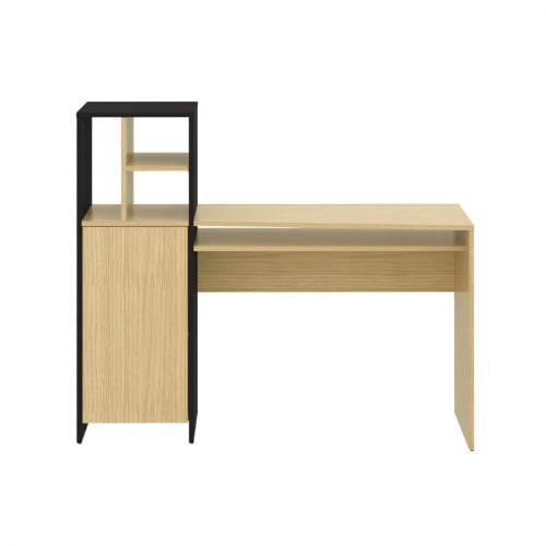 Meubles Bureaux et meubles secrétaires | Bureau  placage chêne clair et noir - PV45186