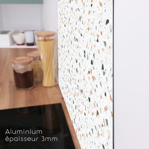 Paraschizzi cucina in alluminio, set di 2 : L100xH20 cm - Multicolore  TERRAZZO NOTTE