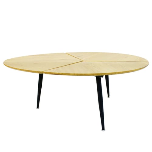 Meubles Tables basses | Table basse design métal et bois noir - SY93135