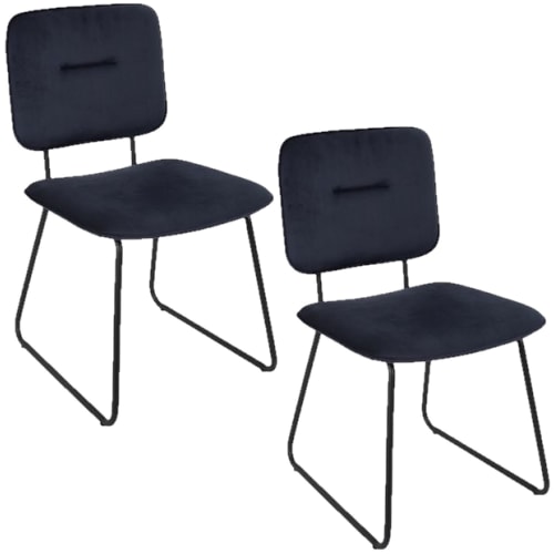 Meubles Chaises | Lot de 2 chaises bleu foncé - VO50124