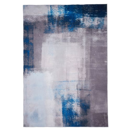 Tappeto moderno lavabile manhattan grigio blue 120x180 cm VELLUTO