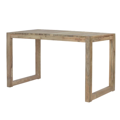 Jardin Tables de jardin | Table haute en teck recyclé 180 cm - EW47018