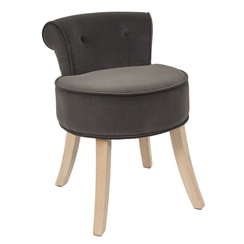 Canapés et fauteuils Fauteuils | Tabouret crapaud effet velours gris - NL53572