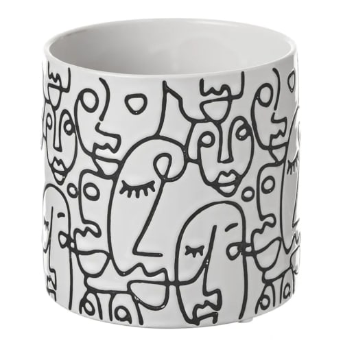 Déco Jarres et cache-pots | Cache pot en céramique blanche H13cm - MO18729