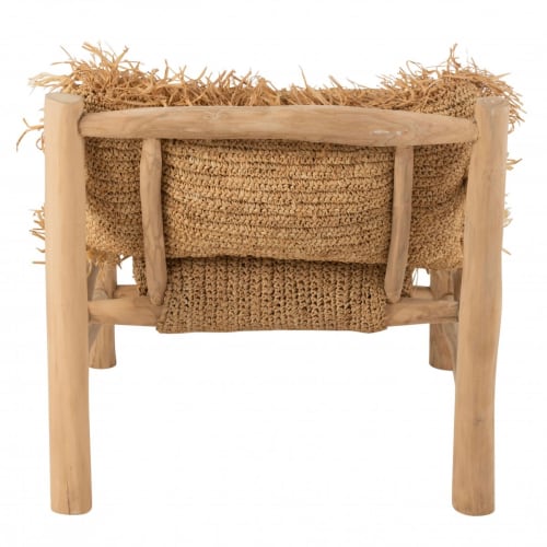 Canapés et fauteuils Fauteuils | Fauteuil bohème en bois massif coussin en raphia - SM49822