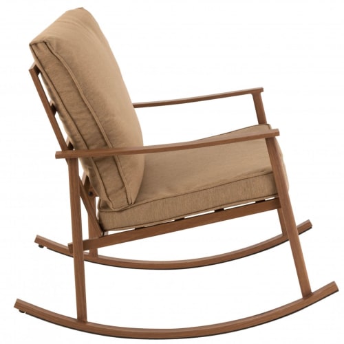 Canapés et fauteuils Fauteuils | Fauteuil à bascule moderne en métal et tissu beige - MR06930