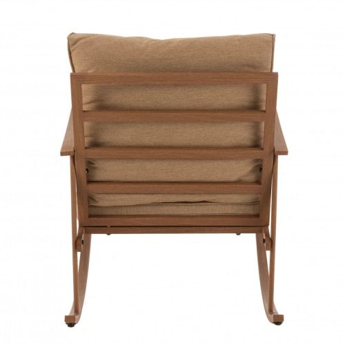 Canapés et fauteuils Fauteuils | Fauteuil à bascule moderne en métal et tissu beige - MR06930