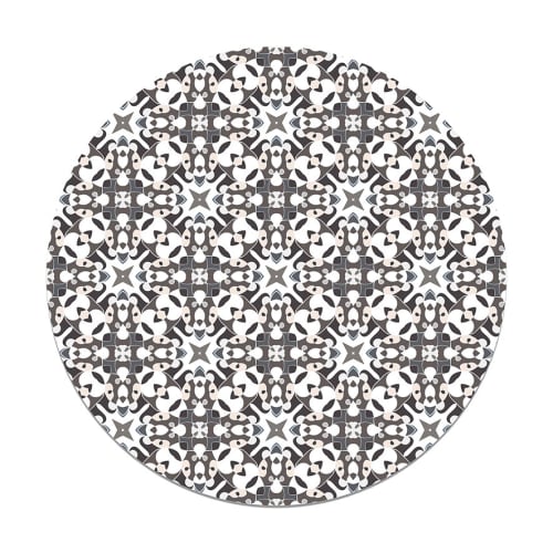 Alfombra vinilo redonda azulejo hidráulico tipo oriental gris 190x190  ALFOMBRAS ORIENTALES