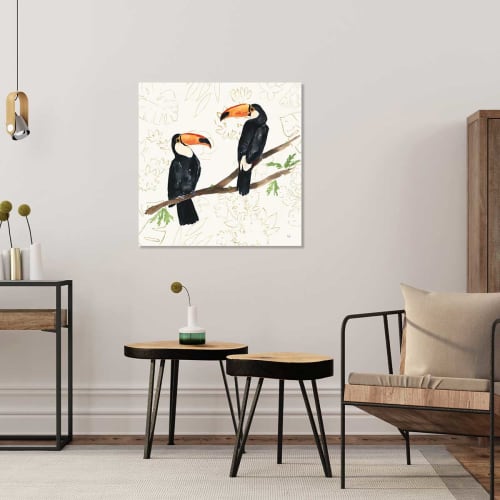 Déco Toiles et tableaux | Tableau Joyeux oiseaux tropicaux Toile imprimée - EX13379