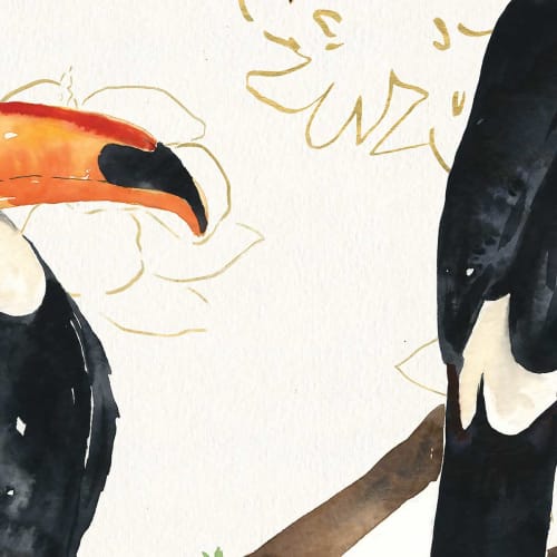 Déco Toiles et tableaux | Tableau Joyeux oiseaux tropicaux Toile imprimée - EX13379