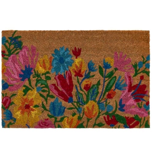 Linge de maison et tapis Paillassons | Paillasson coco multicolore Fleurs du jardin - PL26776