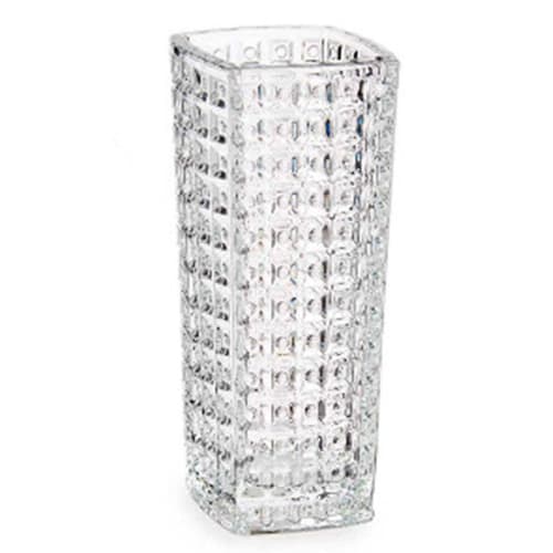 Petit vase carré en verre transparent points - 6.4x6.4x15cm | Maisons du Monde