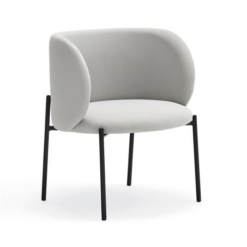 Canapés et fauteuils Fauteuils | Fauteuil rembourré en gris clair et pied en métal - JK50615
