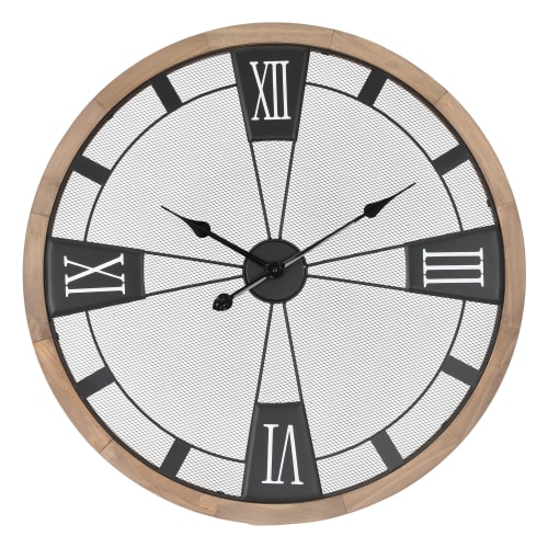 Reloj de mesa en madera y hormigón agujas blancas TOUPIE