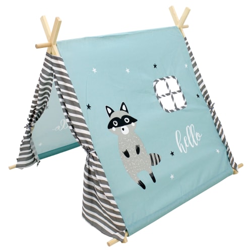 HOMCOM Tenda Gioco Bambini Teepee con Finestra Tessuto e Legno